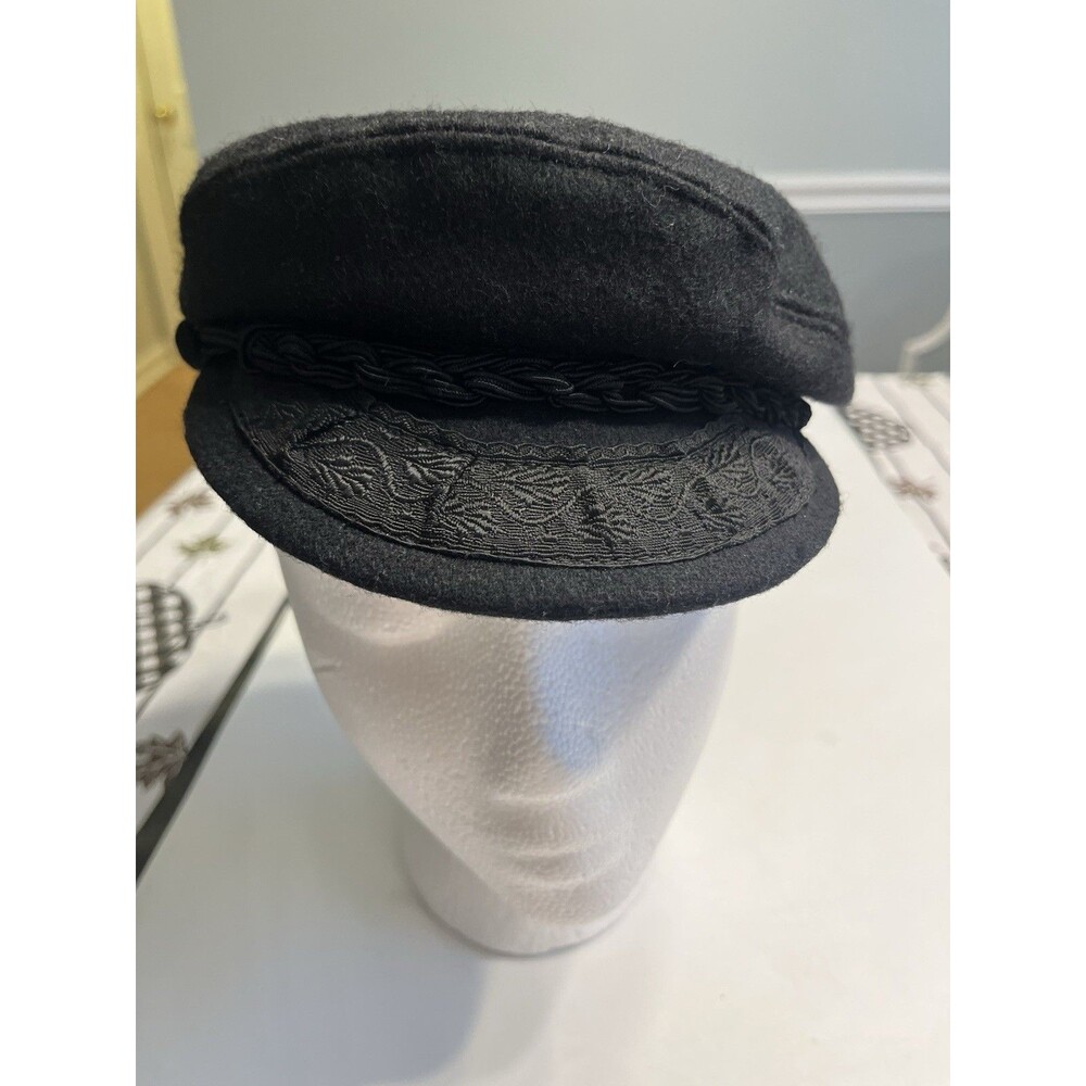 Greek Fishermans Hat Wool Greece Handmade Sailor Cap Sailing Black 7 1/8